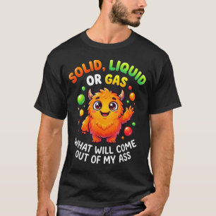 Camiseta Gato de Física Ciência Sólido Líquido ou Gasoso En
