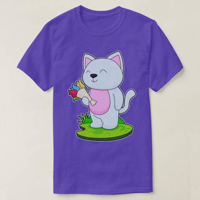 Camiseta Gato de Flores (Frente do Design)