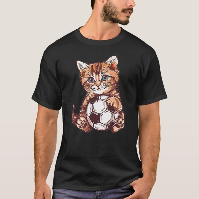 Camiseta Gato de Futebol Fofo (Frente)