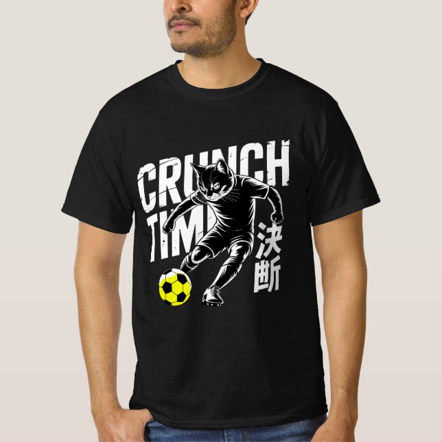 Camiseta Gato de Futebol Intenso - Presente para Fãs de Ani (Frente)