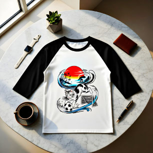 Camiseta Gato de Futebol Japonês Épico - Esportes Casuais M