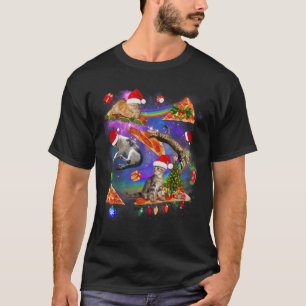 Camiseta Gato De Galáxia De Natal Engraçado No Piz De Trilh