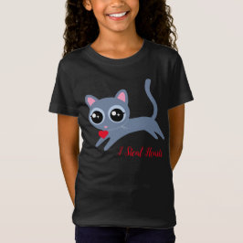 Camiseta Gato de Gatinha Bonita Roubo Corações Presentes pa