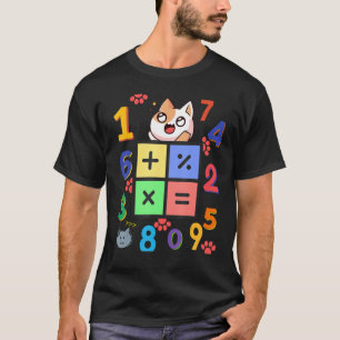 Camiseta Gato De Gatinha De Matemática Adoro Matemática E G