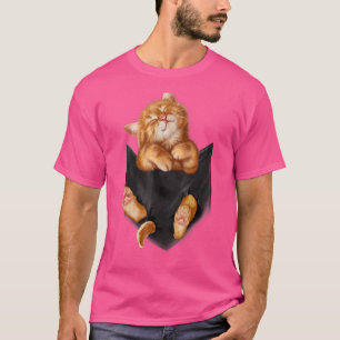 Camiseta Gato De Gatinha Doce Em Bolso