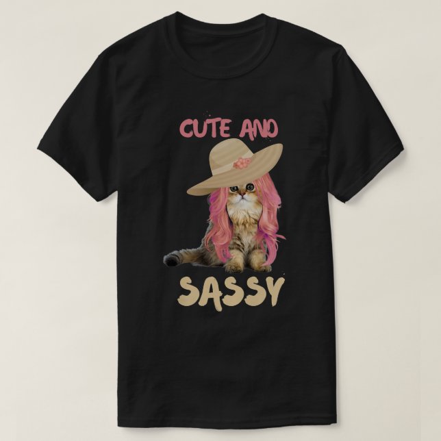 Camiseta Gato De Gatinho Bonito E Sassado Com Prêmio De Vig (Frente do Design)