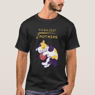 Camiseta Gato De Gatinho Calico Preguiçoso E Bonito Dormind