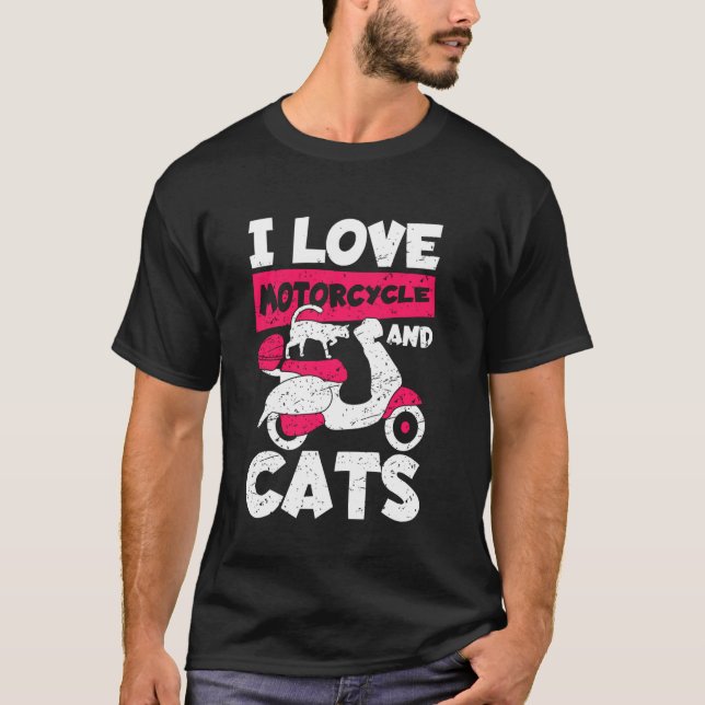 Camiseta Gato De Gatinho De Motocicleta Feline Dirtbike Pat (Frente)
