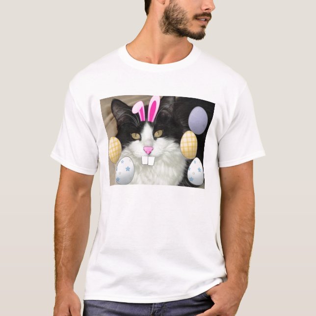Camiseta Gato de Gatinho páscoa (Frente)