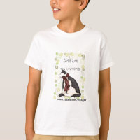 Gato de Gatinho Preto e Branco com Flores para Men