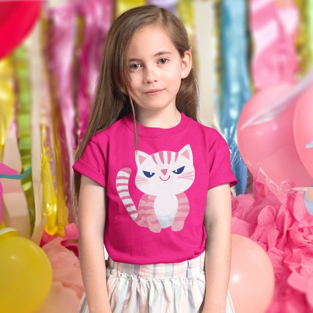 Camiseta Gato de Gatinho Triturado Rosa (Criador carregado)