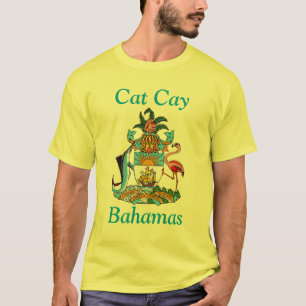 Camiseta Gato de gato, Bahamas com Casaco de armas
