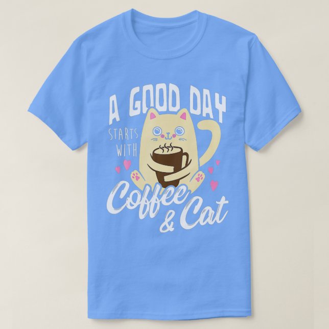 Camiseta Gato de Gato de Café Mug Engraçado Gato Presente (Frente do Design)