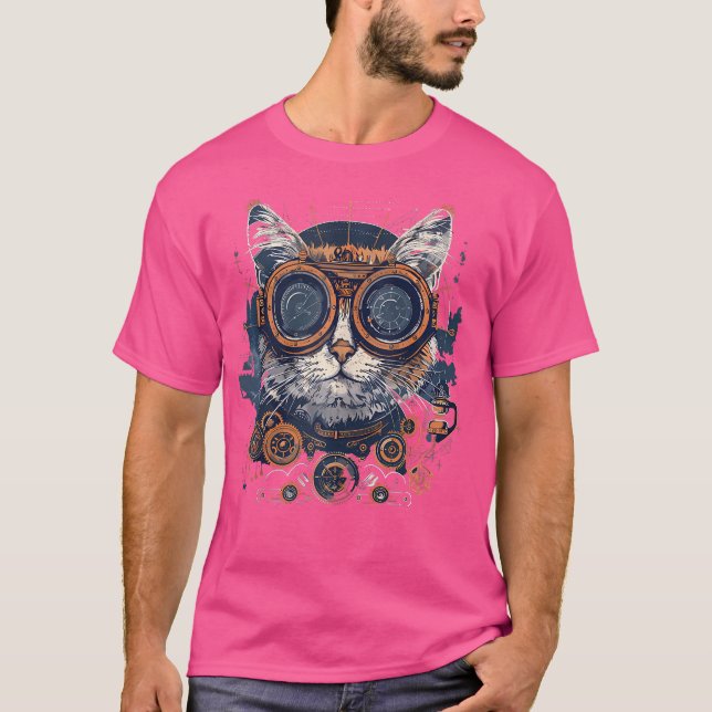 Camiseta Gato De Gato De Gato De Gato De Vapor (Frente)