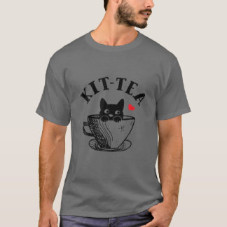 Camiseta Gato de Gato de Gato Engraçado do Cat S Kit-Tea
