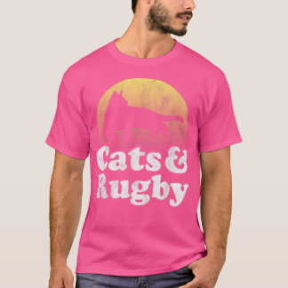 Camiseta Gato de gato e de râguebi, de uso masculino