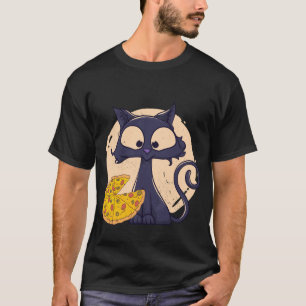 Camiseta Gato de gato e pizza amante pizza fatia queijo enf