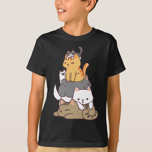 Camiseta Gato De Gato Engraçado Gato Bonito Dom T Shi (Frente)