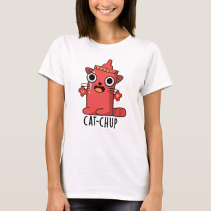 Camiseta Gato de Gato Engraçado Ketchup Pun