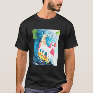 Camiseta Gato De Gato Gato De Pizza Para Navegação De Anima
