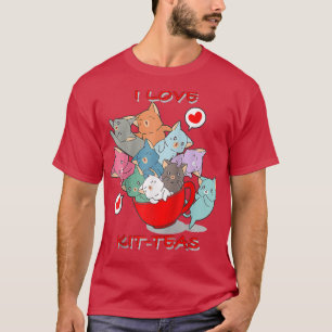 Camiseta Gato De Gato KitTea, Gato Bonito E Engraçado