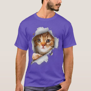 Camiseta Gato de Gato Laranja Gato Torno Gato de Roupa