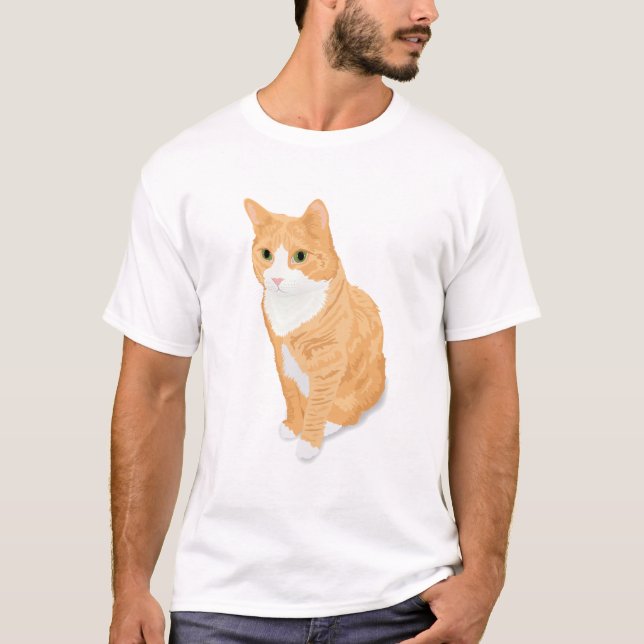 Camiseta Gato de gato malhado alaranjado (Frente)
