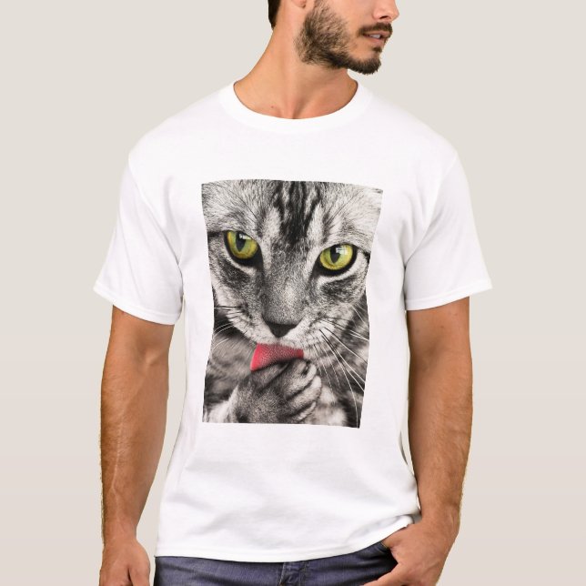 Camiseta Gato de gato malhado bonito (Frente)