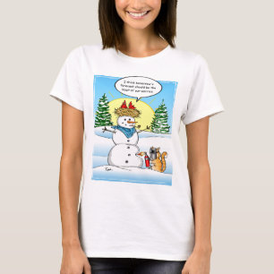 Camiseta Gato de gato malhado gelado engraçado do boneco d