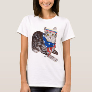 Camiseta Gato de gato malhado patriótico de Shorthair do