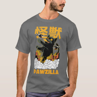 Camiseta Gato de Gato Negro Manga Comic Japonês Gato Engraç