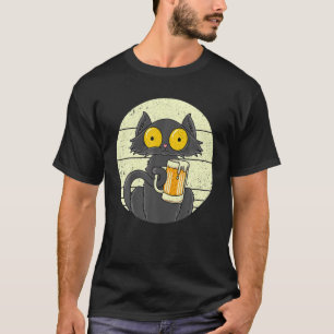 Camiseta Gato De Gato Preto E Bonito De Gato Meow Gato Bêba