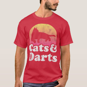 Camiseta Gato de gatos e dardos, de uso masculino ou femini