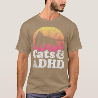 Camiseta Gato de gatos e Gato de Homem de TDAH