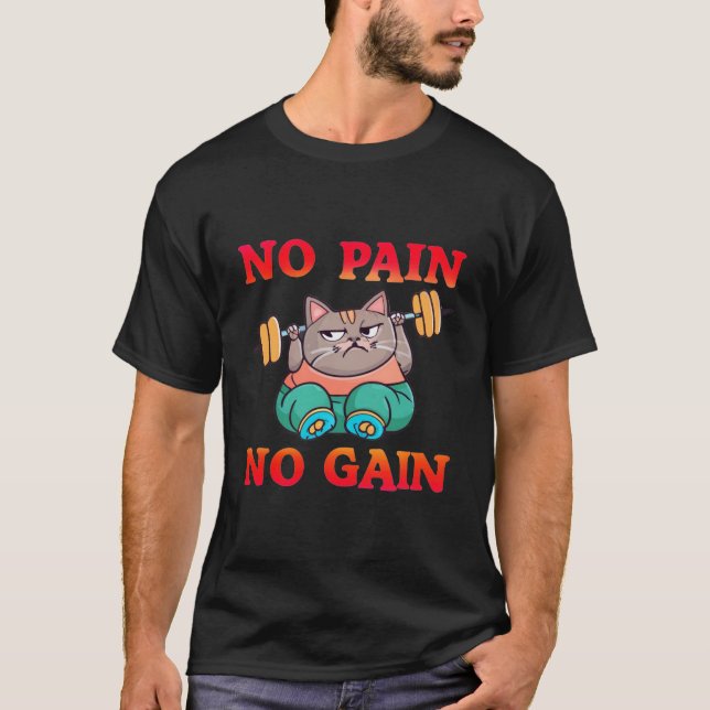 Camiseta Gato De Giro Sem Dor Sem Ganho (Frente)