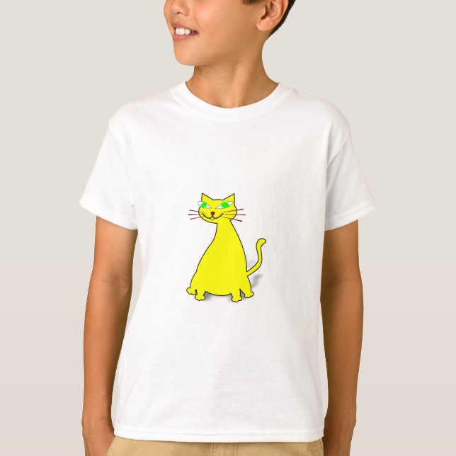 Camiseta Gato de gordura amarelo (Frente)