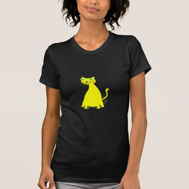 Camiseta Gato de gordura amarelo (Frente)
