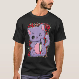 Camiseta Gato De Gótico De Pastel Com Aglomerador De Magia