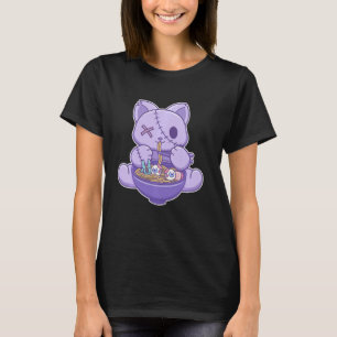 Camiseta Gato de Gótico de Pastel indecente comendo nood de