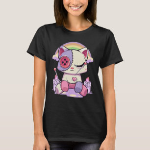 Camiseta Gato de Gótico Pastel Menhera Sad Creepy Voodoo