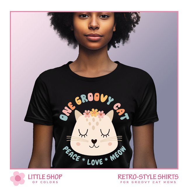 Camiseta Gato de Groovy de Estilo Retroativo Personalizado (Criador carregado)