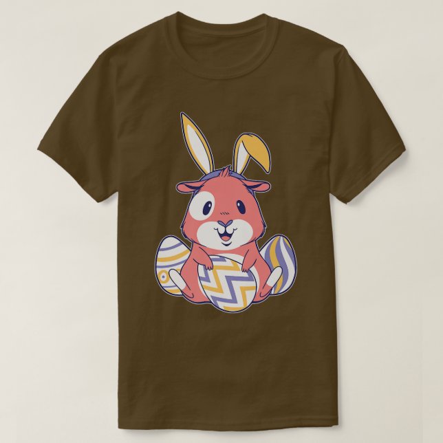 Camiseta Gato de Guiné bonitinho na fantasia de coelho da P (Frente do Design)