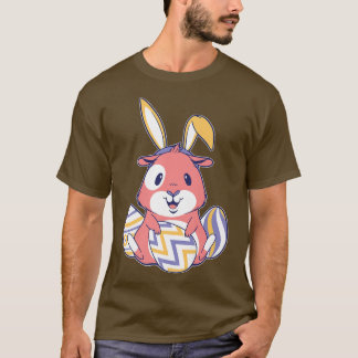 Camiseta Gato de Guiné bonitinho na fantasia de coelho da P