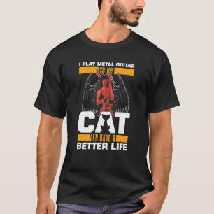Camiseta Gato de Guitarra Elétrica Guitarrista Guitarra M