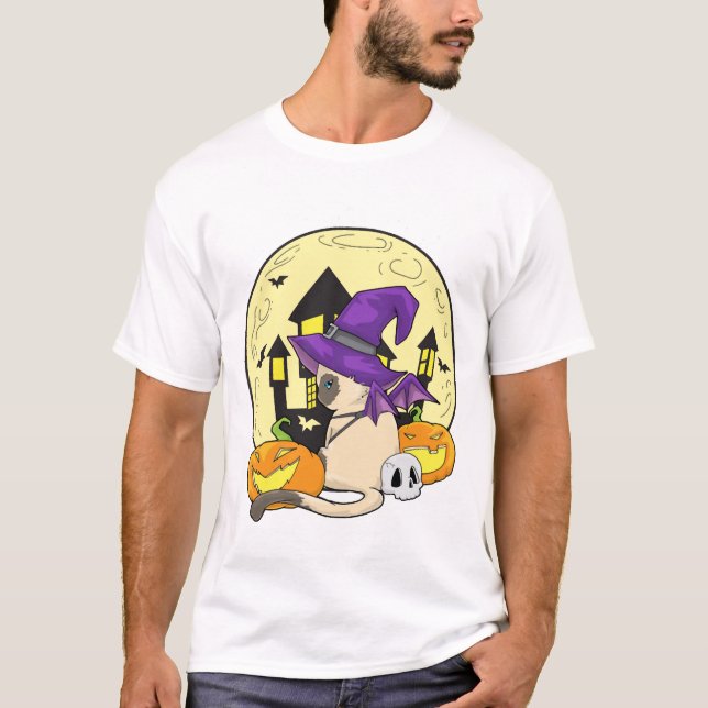 Camiseta Gato de Halloween (Frente)