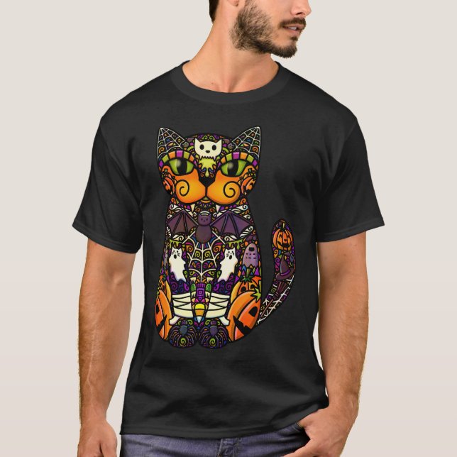 Camiseta Gato de Halloween (Frente)