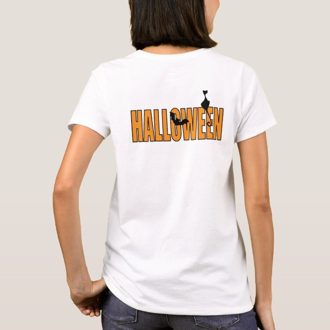 Camiseta &Gato de Halloween (Verso)