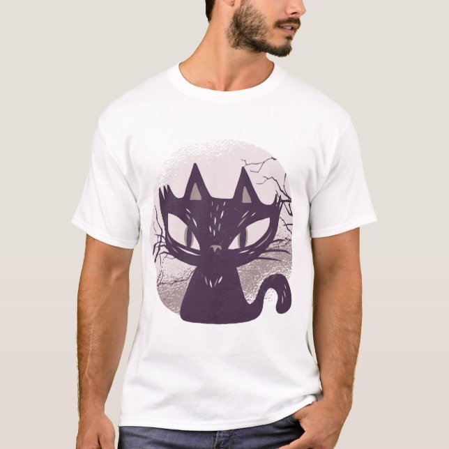 Camiseta gato de Halloween (Frente)