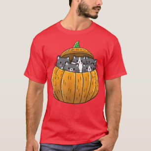 Camiseta Gato de Halloween Fofado em Feliz Halloween de Pum
