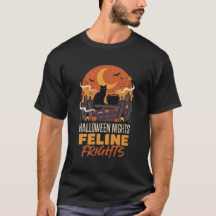 Camiseta Gato de Halloween Magia ao Luar